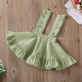thumbnail image 3 of Toddler Baby Girls Corduroy Suspender Skirt Ruffle Hem Solid Color Sleeveless Strap Overall Dress, 3 of 7