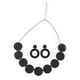 thumbnail image 4 of Conjunto de aretes y collar con diseño de los años 50, accesorios de vestuario, lunares blancos y negros, 4 of 7