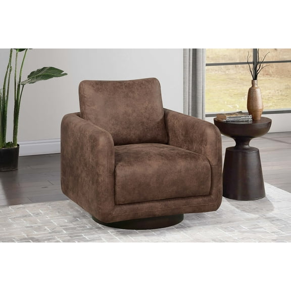 Poundex Upholstered 360 Swivel Accent Chair