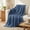 Blue, variant on Throw Blanket, Extra Soft Blanket with Strip, Plush Fuzzy Cozy Bed Blankets and Throws for Couch,Bed,Sofa,Lightweight and Versatile Throws for Office Bedroom Picnic Home Decor,50x60" Gray