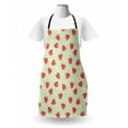 thumbnail image 3 of Fruits Apron, Spring Daisy Blooms Fresh Strawberry Polka Dots Cheerful Life Cartoon Art, Unisex Kitchen Bib with Adjustable Neck for Cooking Gardening, Adult Size, Pale Green Red, by Ambesonne, 3 of 4