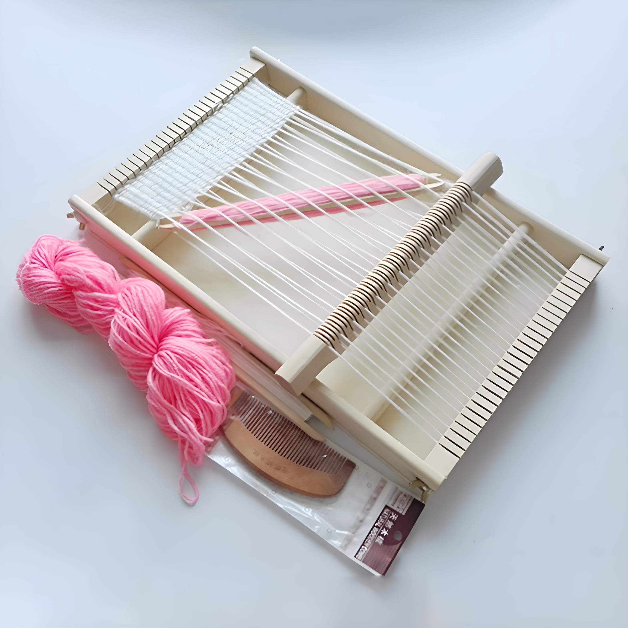 BESTSKY 2026 New Children'S Wooden Loom Kit Diy Hand-Knitting Machine for Tapestry Weaving Beginners Kids Adults Beginner Knitting Kit