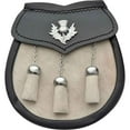 thumbnail image 5 of Szco Supplies White Cowhide Sporran with Chain – 7" Wide Traditional Pouch with Thistle Emblem and Tassels, 5 of 5