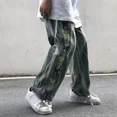 thumbnail image 2 of Pantalones vaqueros para hombre bordados Hip Hop Pantalones vaqueros para hombre Pantalones estéticos rectos negros empalmados 2024 tendencia talla grande lavados sueltos Kpop, 2 of 5