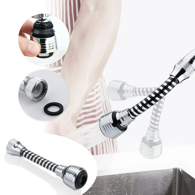 Rallonge de Robinet de Cuisine en Acier Inoxydable de Haute Qualité avec Rotation à 360° - Buse de Pulvérisation Économiseur d'Eau pour un Nettoyage Facile et une Réduction des Éclaboussures
