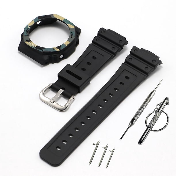 Adecuado para correa de reloj de silicona para Casioak Ga2100 Ga2110 caja de goma calidad del bisel y accesorios de correa de reloj de repuesto correa de reloj