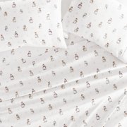Noble Linens 3 Piece Holiday Microfiber Bed Sheet Set, Vintage Snowman, Twin