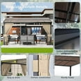 thumbnail image 6 of ASJMR 10x14FT Wall Mounted Gazebo with Polycarbonate Roof,Metal Frame Lean to Gazebo With Double Curtains for Garden Lawn Backyard Deck,Sand, 6 of 9