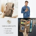 thumbnail image 3 of for Samsung Galaxy S20 Plus Case Wallet for Women and Men, Samsung Galaxy S20 Plus Case, PU Leather Magnetic Flip Strap Wristlet Zipper Card Holder Wallet Business Phone Cover for S20 Plus, Brown, 3 of 10