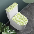 thumbnail image 2 of HELLHERO Clover Print Pattern 2 Pcs Set Toilet Lid Cover Soft Elastic Fabric, Stretch, Hotel Home, 2 of 8