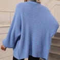 thumbnail image 3 of Gibobby Sueter para mujer Cárdigan ligero con frente abierto para mujer suéter de punto básico casual manga larga cuello de chal suéteres(Azul celeste,CH), 3 of 5