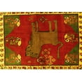 thumbnail image 1 of Ahgly Company Indoor Rectangle Animal Yellow Traditional Area Rugs, 7' x 9', 1 of 4