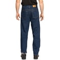 thumbnail image 3 of FULL BLUE 5 Pocket Flannel Lined Denim Jeans, Relaxed Fit, Sits At Waist, Dark Wash, 54x30, 3 of 6
