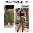 thumbnail image 6 of Xuanfei Women Solid Color High Waist With Pocket Belted Denim Cargo Skort Skirt, 6 of 7