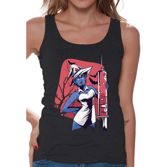 Awkward Styles Halloween Sleeveless Shirt Witch Nurse Tank Top for Women