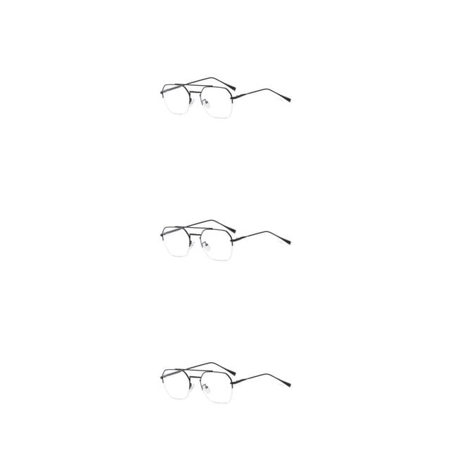 Gafas de medio marco Qarigey protección para los ojos lentes lisos de lectura Negro