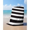 thumbnail image 4 of Black Striped Beach Towels Oversized Super Absorbent, Modern Farmhouse Black White Stripes Lightweight Bath Towel Quick Dry Sets For Bathroom/Pool/Rv Camping/Beach Play/Gym Room/Picnic 23"x47", 4 of 8