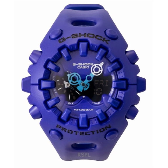 Casio G-Shock Analog Digital Resin Strap Blue Dial Quartz GA-V01-2A 200M Men's Watch