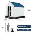 thumbnail image 3 of Pefilos 27" Outdoor Dog House, Sun Protection Pet Houses for Small Dogs, Weatherproof Cat House with Ventilation System and Fastening Device, White, 3 of 9