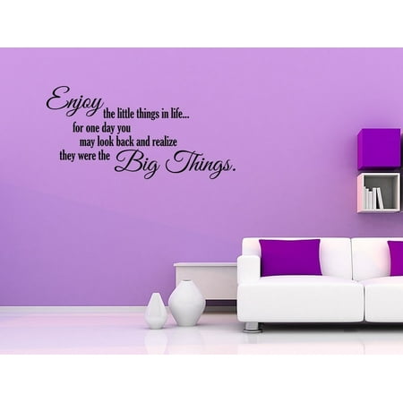 Enjoy The Little Things In Life Wall Art Quote Decal Vinyl Words Home Lettering (The Best Things In Life Wall Decal)