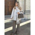 thumbnail image 1 of Chaquetas de lana con cuello de bufanda para mujer, abrigo elegante de manga larga con una sola botonadura, ropa de calle de otoño e invierno, 1 of 5