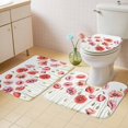 thumbnail image 4 of Spring Floral Bathroom Rugs Set Watercolor Red Pink Wildflower Rustic Farmhouse Non Slip Absorbent Soft Bath Mats 3 Piece Set with Bathroom Rug, U-Shaped Floor Mat, Toilet Seat Cover Large Size, 4 of 9
