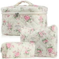 thumbnail image 1 of Bolsa de maquillaje NATINSA Cute Travel Cosmetic Corduroy, 2 unidades, rosa, 1 of 5