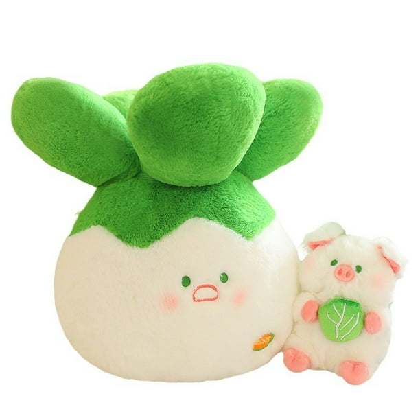 Muñeca de peluche rellena de verduras con forma de col, 35 cm