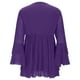 thumbnail image 5 of Ounisa Womens Ruffle 3/4 Sleeve V Neck Double Layers Mesh Blouses Loose Fit Flowy Tunic Tops, 5 of 6