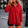 thumbnail image 4 of Mock Neck Sweatshirt for Women Solid Color Button Long Sleeve Loose Relaxed Fit Casual Lightweight Ribbed Cuffs Cozy Classic Everyday Fall Winter Pullover, 4 of 9