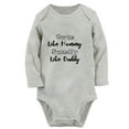 thumbnail image 2 of iDzn Cute Like Mommy Smelly Like Daddy Funny Rompers, Newborn Baby Unisex Bodysuits, Infant Jumpsuits, Toddler Kids Long Sleeve Oufits (Gray, 6-12 Months), 2 of 5