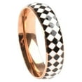 thumbnail image 3 of kurtrusly Checkerboard Pattern Ring Stylish Female Jewelry Simple Colors Geometric Fingers Rings Fashion Accessory Festival Gift Rose gold Size 8, 3 of 9
