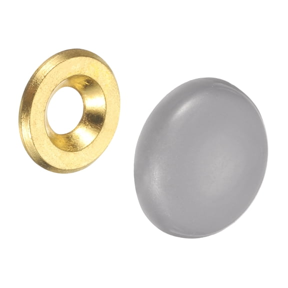 Uxcell 30 Pcs 16.8mm Decorative Caps Cover Nails, Zinc Alloy Screw Caps, Light Grey