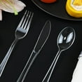 thumbnail image 3 of 100 Pack Pre-Rolled Clear Cutlery Sets - Heavy Duty Clear Plastic Silverware, Wrapped Disposable Silverware & Napkins for Weddings, Parties, Events, 3 of 7