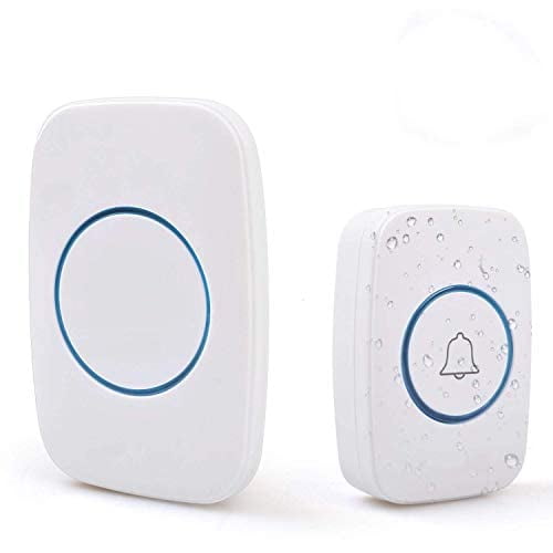 Timbre inalámbrico, kit de timbre impermeable, rango de trabajo de 500 pies, volumen ajustable, 50 timbres