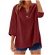 thumbnail image 1 of Vestidos Casuales Para Mujer, Blusas De Mujer De Moda Blusa informal de moda para mujer, con cuello en V, manga 3/4 y botones decorativos, 1 of 6