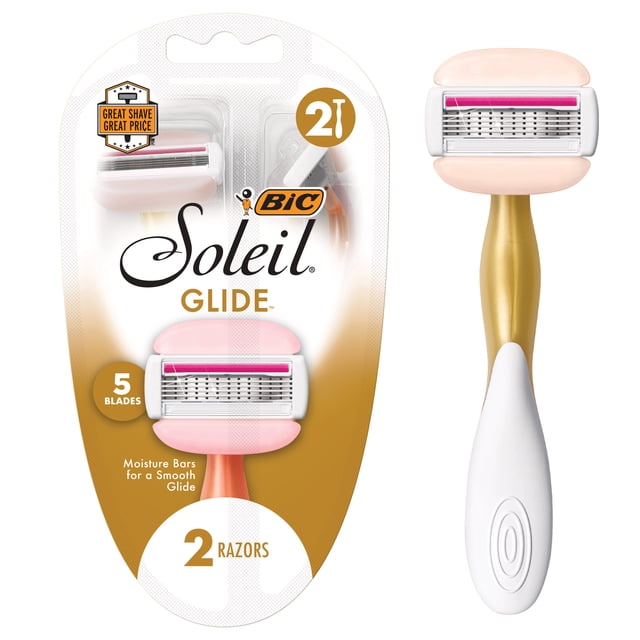 BIC Maquinillas de Afeitar Desechables Soleil Glide 5 Hojas 2 Unidades