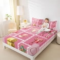 thumbnail image 4 of Homewish Fashion Cowgirl Cat Queen Sheet Sets, Pink Western Patchwork Flat Sheet, Kawaii Rustic Horse Animal Queen Fitted Sheet, Luxury Bedroom Decor, 4 Pieces, 4 of 7