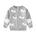 thumbnail image 1 of Godderr Kid Baby Girl Print Cute Cardigan Long Sleeve V Neck Brushed Sweater V-Neck Toddler Outerwear, 1 of 5