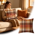 thumbnail image 2 of 18x18 Inch Orange White Pumpkin Throw Pillow Cover Soft Autumn Thanksgiving Farmhouse Seasonal Sofa Couch Decor Cushion Case, 2 of 4