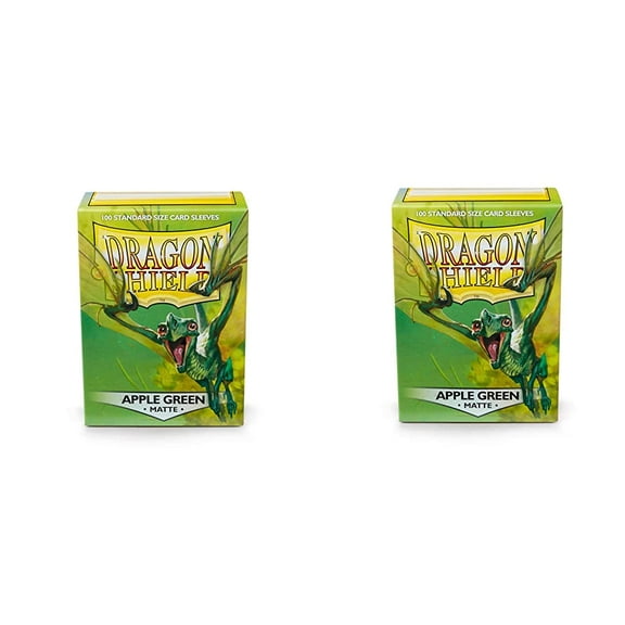2 Packs Dragon Shield Matte Apple Green Standard Size 100 ct Card Sleeves Value Bundle!