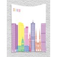 thumbnail image 1 of Denver Tapestry, Urban Buildings Apartments North American Skyline State Modern Town Artful Cityscape, Wall Hanging for Bedroom Living Room Dorm Decor, 60W X 80L Inches, Multicolor, by Ambesonne, 1 of 2
