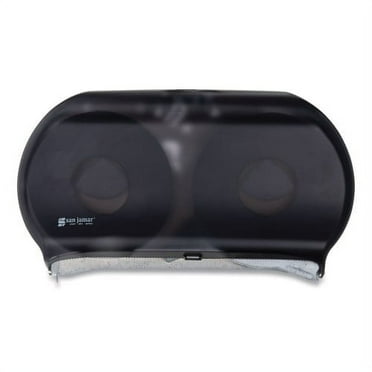 San Jamar Twin 9" Jumbo Tissue Dispenser, Classic, 19 x 5.25 x 12, Transparent Black Pearl, Each
