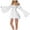 White, variant on XDZJLR Women Dresses Chiffon Off Shoulder Flare Sleeve Lace Up Corset Solid Flowy Mini 2Pcs Skirt