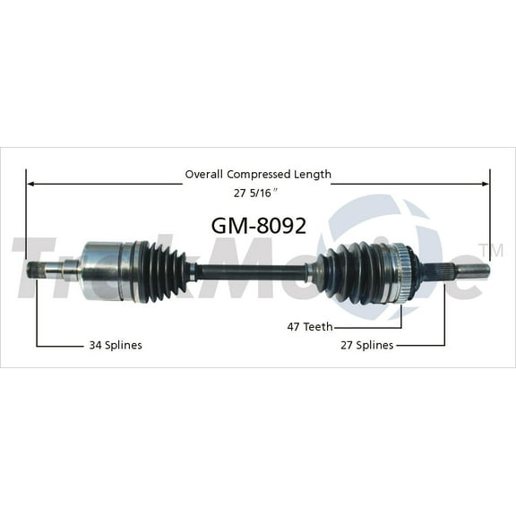 CV Axle Shaft Fits select: 1985-1991 CADILLAC DEVILLE, 1983-1990 CHEVROLET CELEBRITY