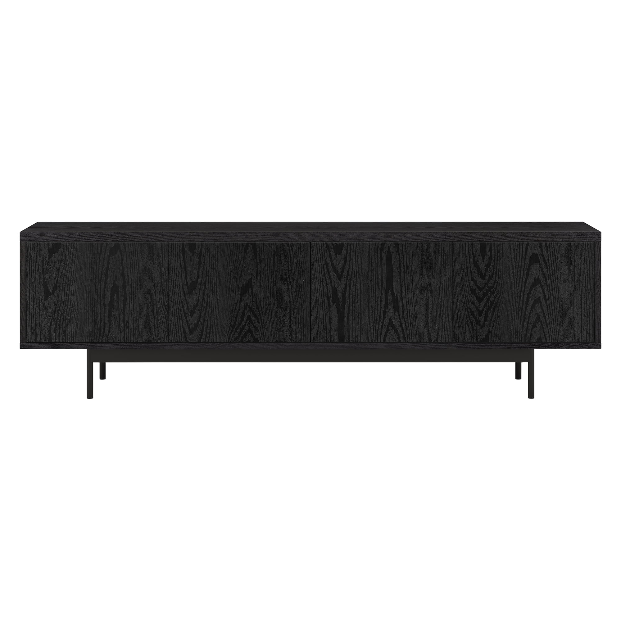Evelyn&Zoe Abington Rectangular TV Stand for TV's up to 75", Black Grain