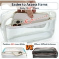 thumbnail image 6 of Clear Fanny Pack Stadium Approved - Clear Belt Bag for Women Men Plus Size 35-51 inches Adjustable StrapTransparent Waist Bag for Concerts, Sporting Events - White, 6 of 8