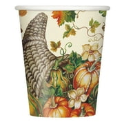 Harvest Pumpkins Fall Paper 9oz Cups, 8ct