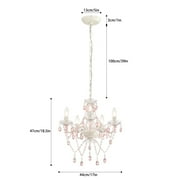 LaLuLa Mini Chandelier for Girls Bedroom, Small Pink and White 5-Light Modern Acrylic Crystal Ceiling Light for Kids Room Dining Room Foyer