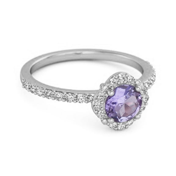 0.25 Ctw Amethyst Solitaire Accents 925 Sterling Silver Friendship Women Valentines Day Gifts Ring